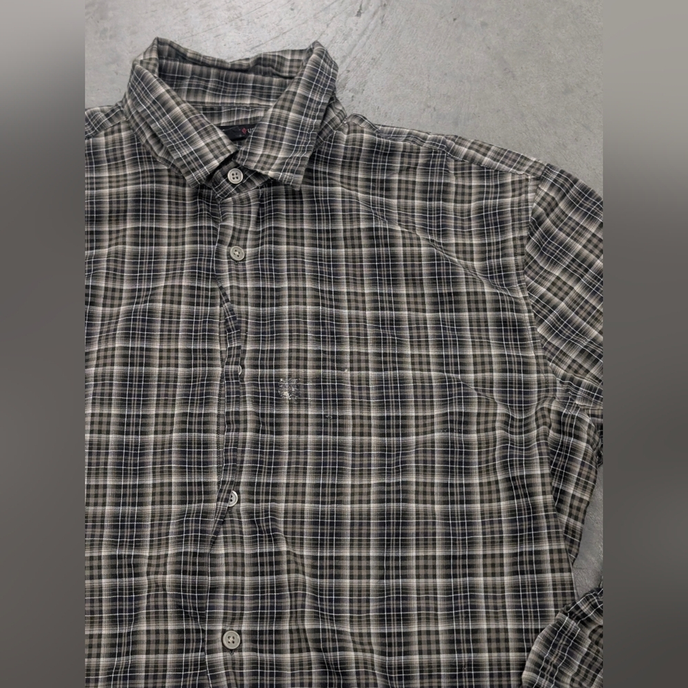 John Varvatos Plaid Button-Up Shirt, Medium